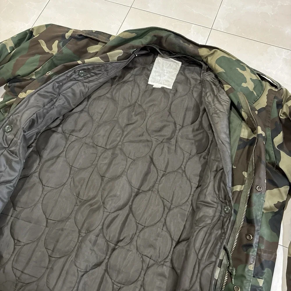 Vintage Military 2 In 1 Jacket Parka Heavy Camo Large Woobie Vest 90s Coat